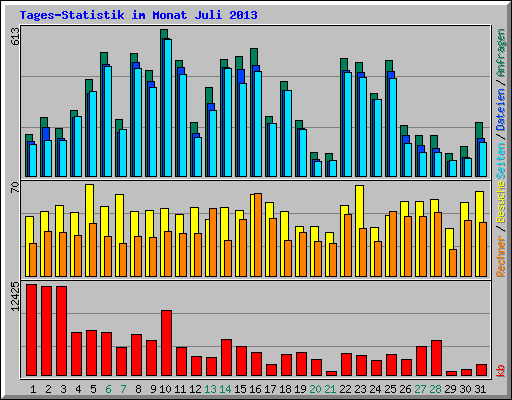 Tages-Statistik im Monat Juli 2013