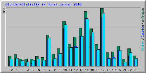 Stunden-Statistik im Monat Januar 2010