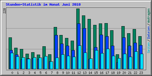 Stunden-Statistik im Monat Juni 2010