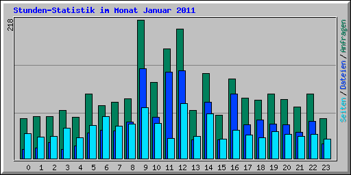 Stunden-Statistik im Monat Januar 2011