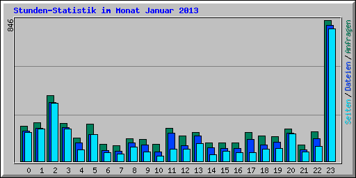 Stunden-Statistik im Monat Januar 2013