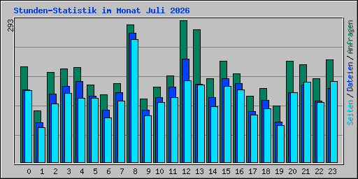 Stunden-Statistik im Monat Juli 2026